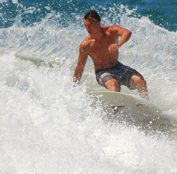 surfer water waves wet topless male